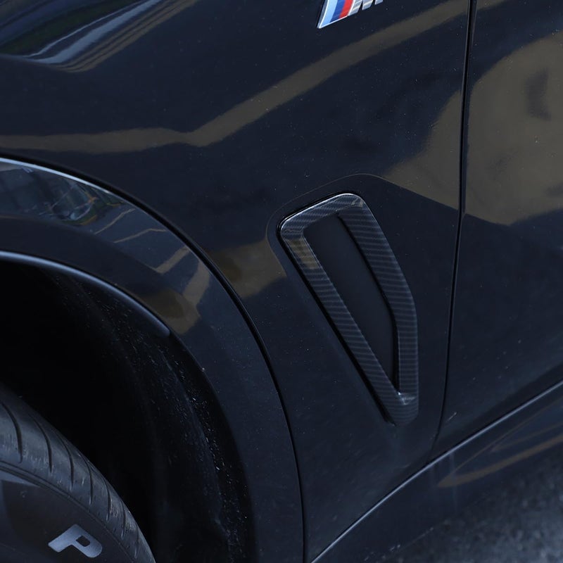 Hudiriy Front Side Fender Vent Decoration Trim Compatible with BMW X5 G05 2019-2022 Spoiler Body Decoration Cover, Air Flow Intake Hole Grille Exterior Accessories (Carbon Fiber Pattern) - Image 3